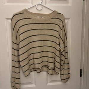 Madewell Cream Ribbed Top
